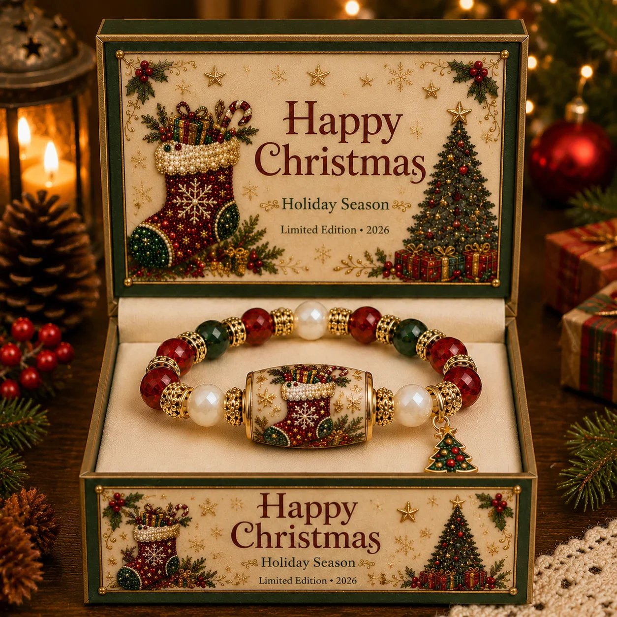 💥 Last Day 49% OFF – 🎄  Christmas Magic Collection Bracelet – Limited Edition Holiday Charm Bracelet