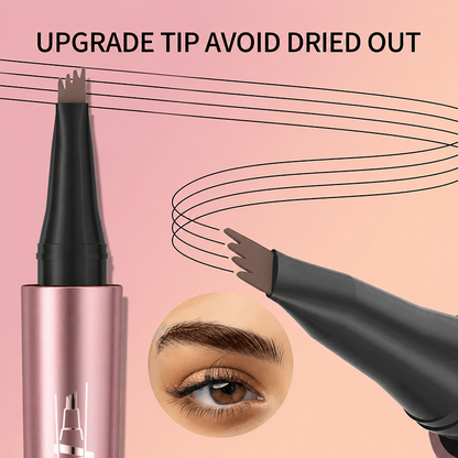Waterproof Micro-Fork Eyebrow Pencil, Long-Lasting Brow Pen for Natural Hair-Like Strokes