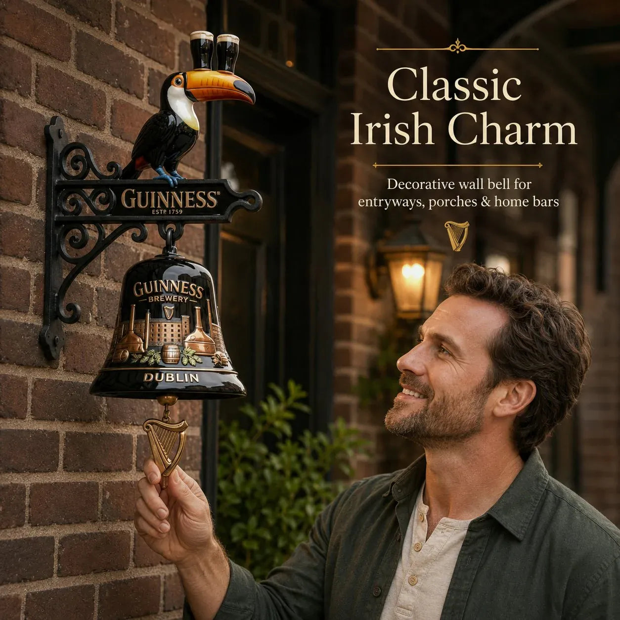 🍺Guinness Toucan Cast Iron Door Bell