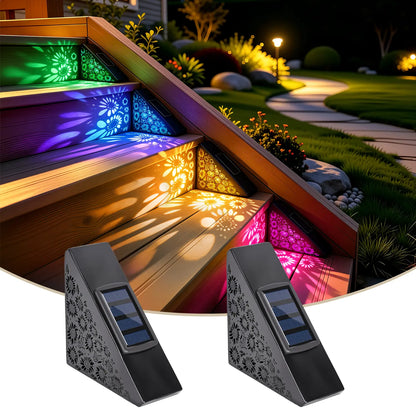 🔥Buy 1 Get 1 Free🔥Solar Step Lights – IP65 Waterproof, Gradient + Warm White Glow, Auto On at Dusk