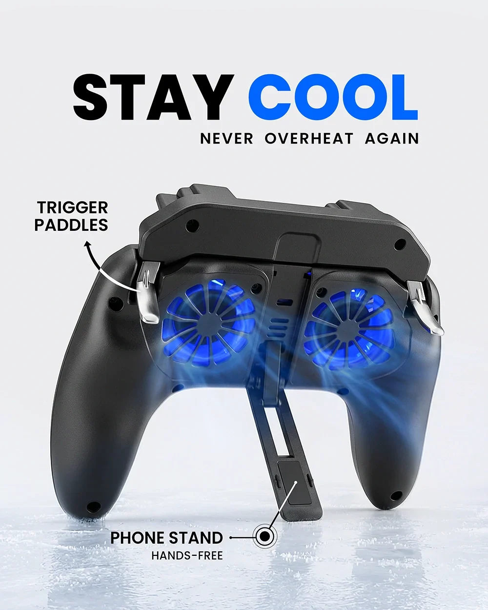 Mobile Game Controller with 5000mAh Power Bank & Cooling Fan & Gaming Grip Gamepad for 4.7-7" Android iOS Phone