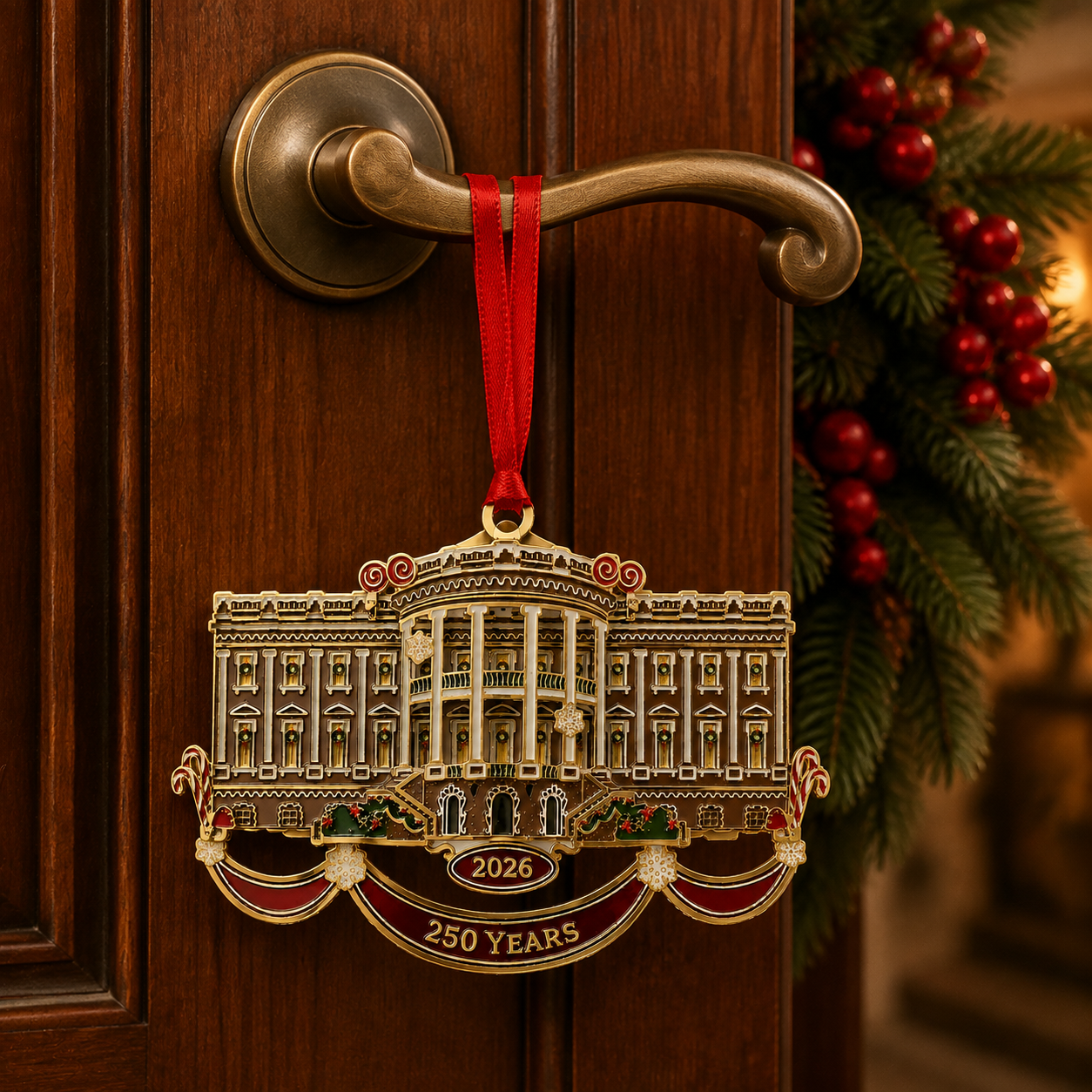 🔥Last 30pcs✨🔥White House Christmas tree ornaments