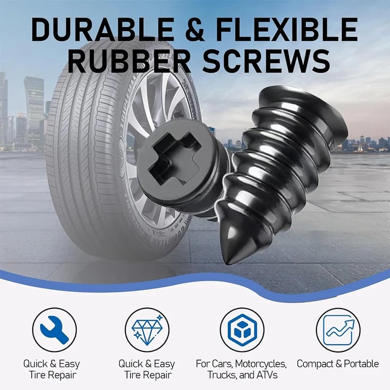 🔥 Last Day 49% OFF 🔥 60PCS Self-Sealing Tire Repair Rubber Nails Kit with 2 Sizes