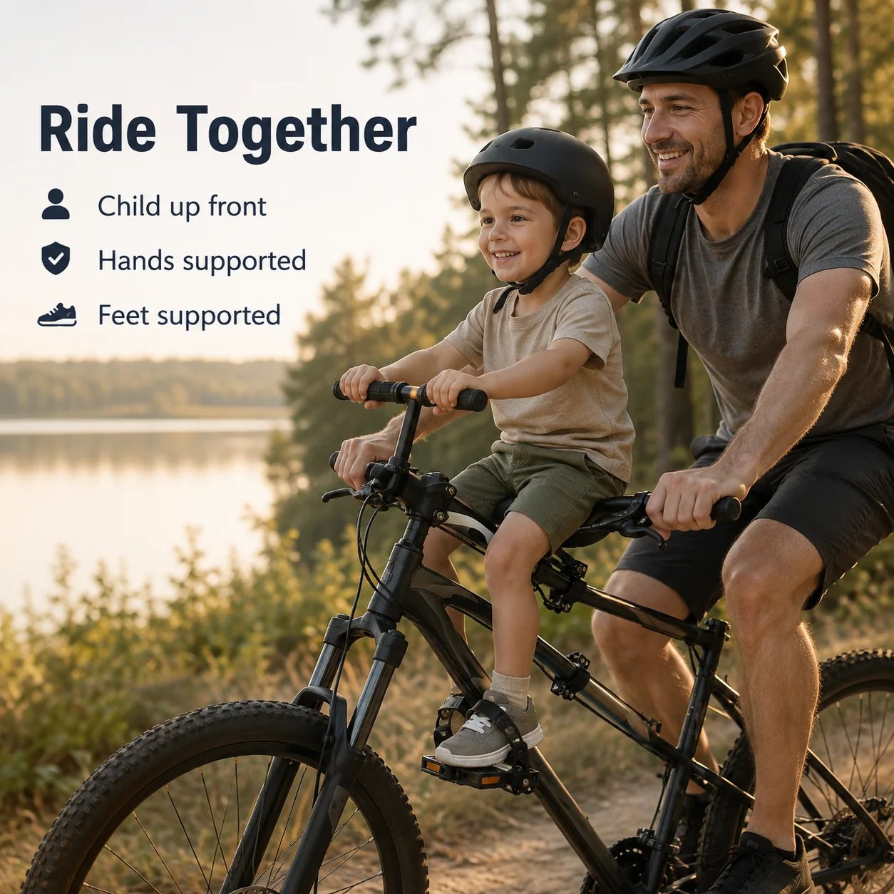 Front-Mounted Kids Bike Seat Set