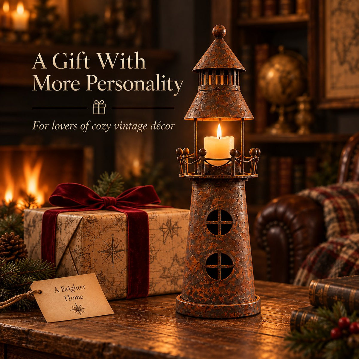 ✨ Vintage Lighthouse Candle Lantern-Bring the Warm Glow of an Old Lighthouse Home🎁
