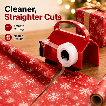 2-in-1 Wrapping Paper Cutter & Tape Dispenser - Faster Gift Wrapping Tool