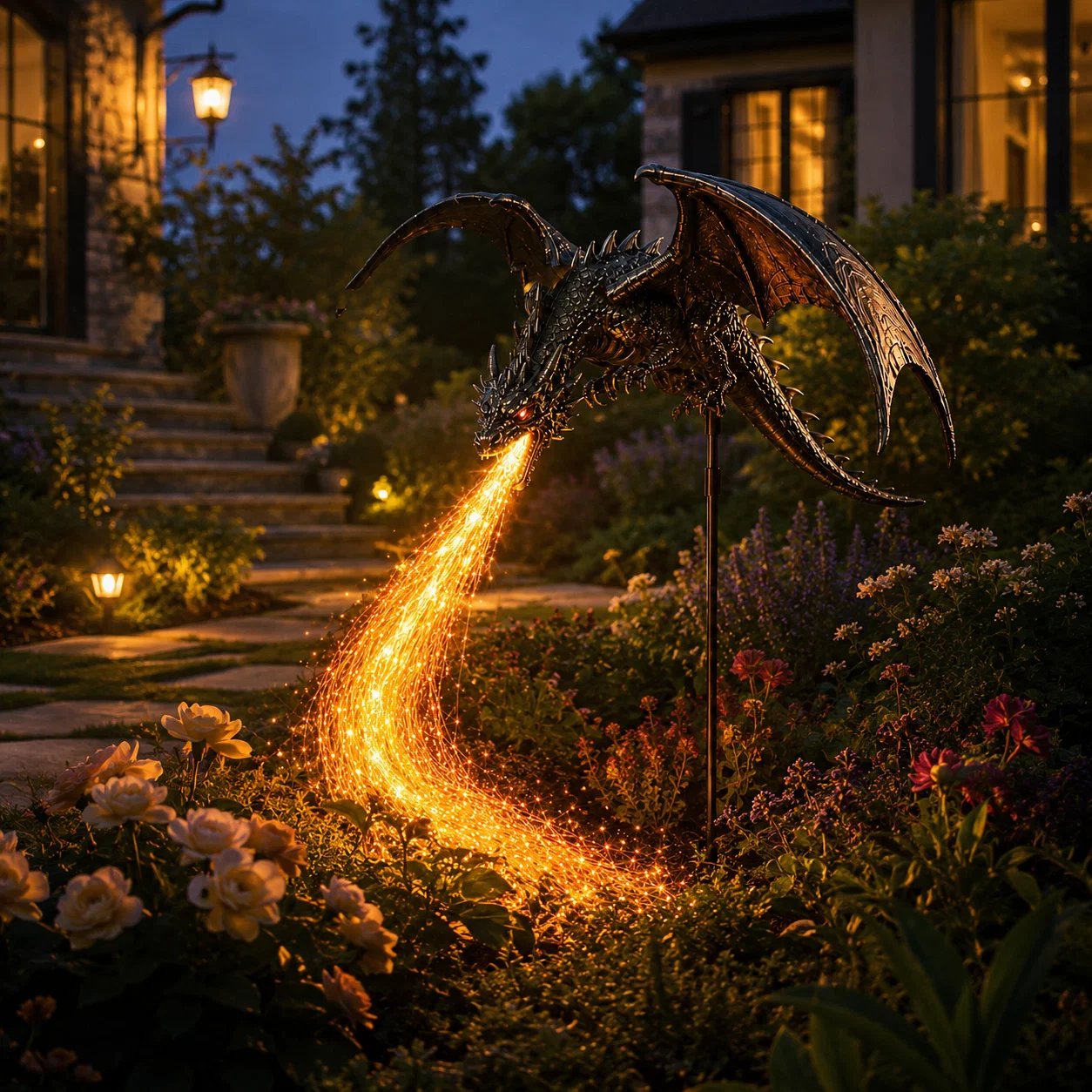 🔥 47% OFF | Solar Fire-Breathing Dragon Garden Stake Light 🐉