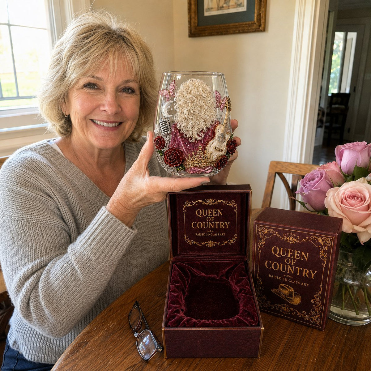 🎸✨ Queen of Country 1946–2026 3D Glass Collection- 🦋A Country Music Keepsake to Treasure💖