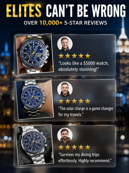 ⌚ Swiss Pilot Watch｜Authentic Swiss‑handcrafted, microscope‑calibrated movement, lifetime‑no‑replace solar movement, professional 20ATM waterproof 💧