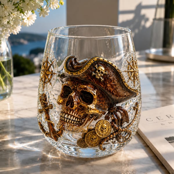 🌊 Release The Kraken Pirate Glass Collection | 7-Piece Legendary Ocean Treasure Crystal Set for Whiskey Lovers & Home Bar Collectors ⚓✨