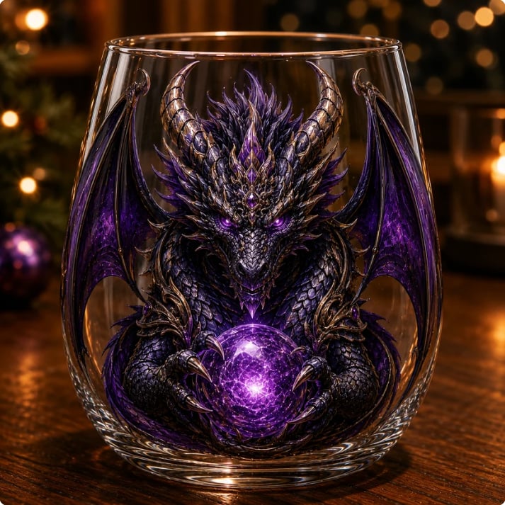 🐉✨3D Mythic Dragon Glass Art Cup | Luxury Raised Fantasy Glassware for Whiskey, Home Bar Décor & Legendary Gifts
