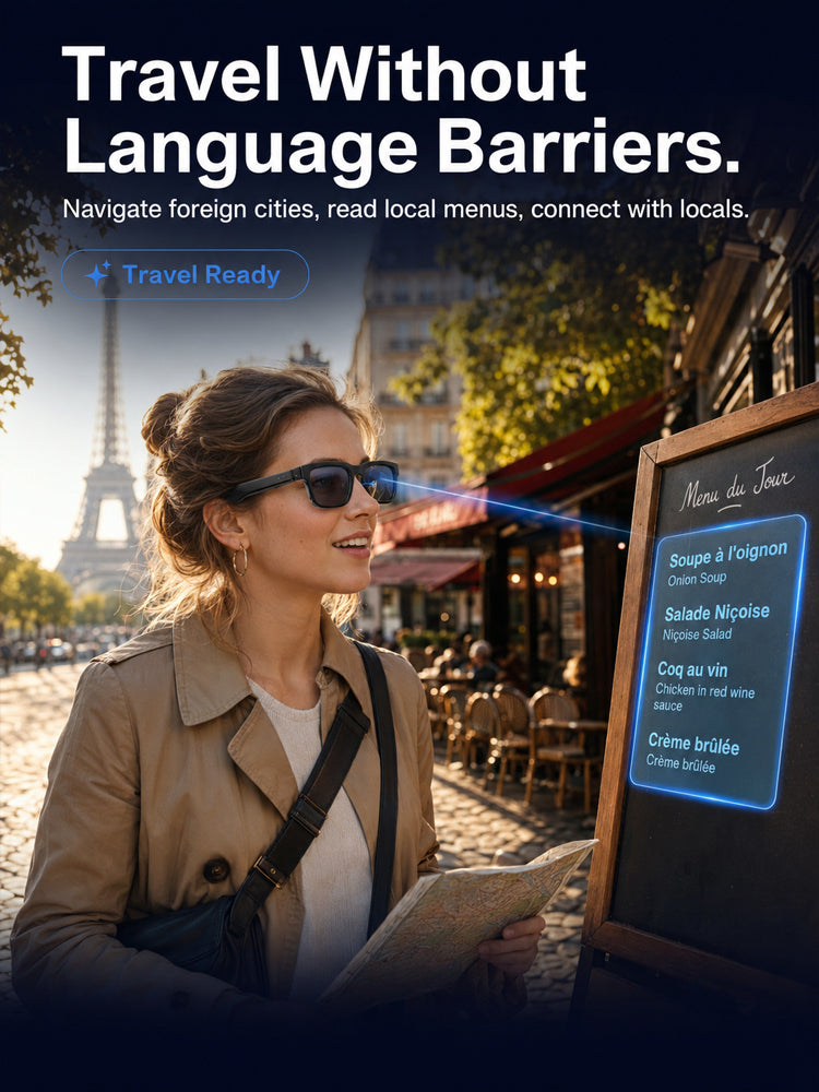 AR Smart Glasses: 100% Offline Translation and Adaptive Zoom.