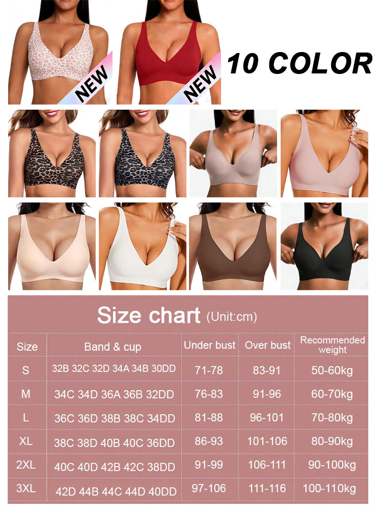 Seamless Wireless Full-Coverage Bra