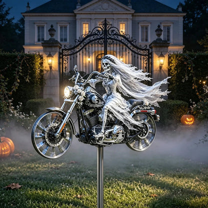 🎃 Halloween Motorcycle Garden Windmill 🏍️