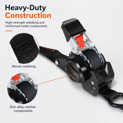 ⏰Today 52% OFF Sale🔥Dual-end Retractable Ratchet Tie Down Straps