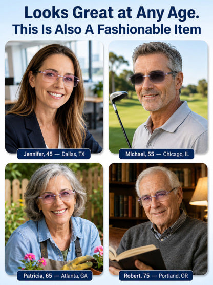 Reading glasses and sunglasses combined — no more hauling a second pair around!