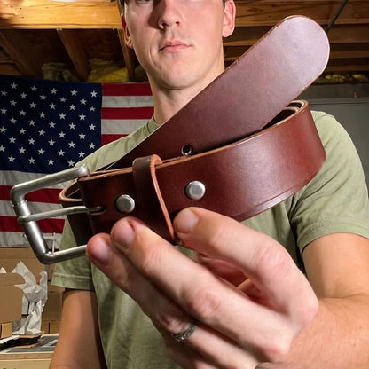 🔥100% Handmade Full-grain Buffalo Leather Belt (𝐉𝐚𝐤𝐞 𝐖𝐢𝐥𝐬𝐨𝐧 𝐇𝐚𝐧𝐝𝐦𝐚𝐝𝐞®) - BUY 2 FREE SHIPPING - Dark Brown / 32-36