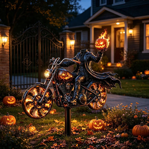 🎃 Halloween Motorcycle Garden Windmill 🏍️