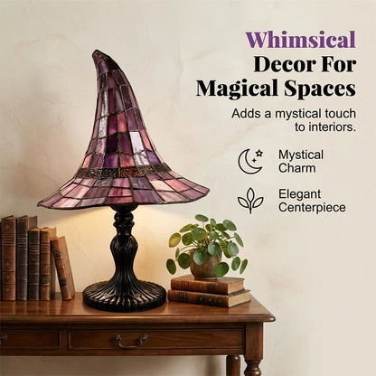 🧙‍♀️ Stained-Resin Witch Hat Lamp – Enchanting Gothic Ambient Light