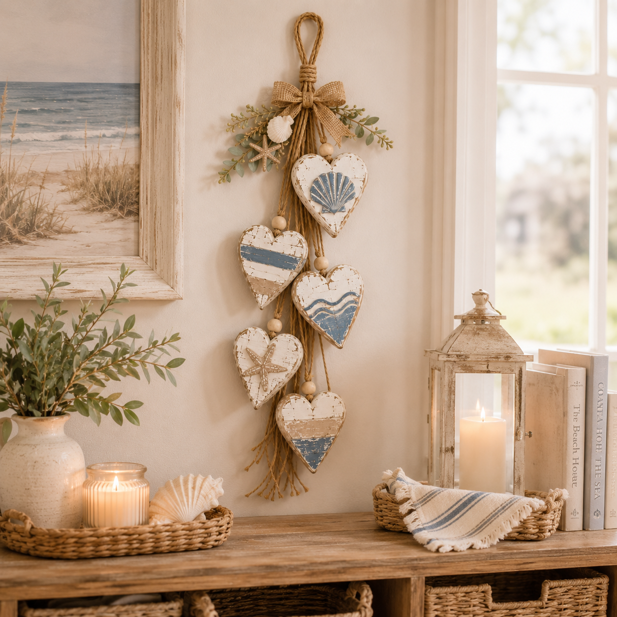 🤎 Handcrafted Hanging Heart Wall Decor – A Heartwarming Gift for Every Home