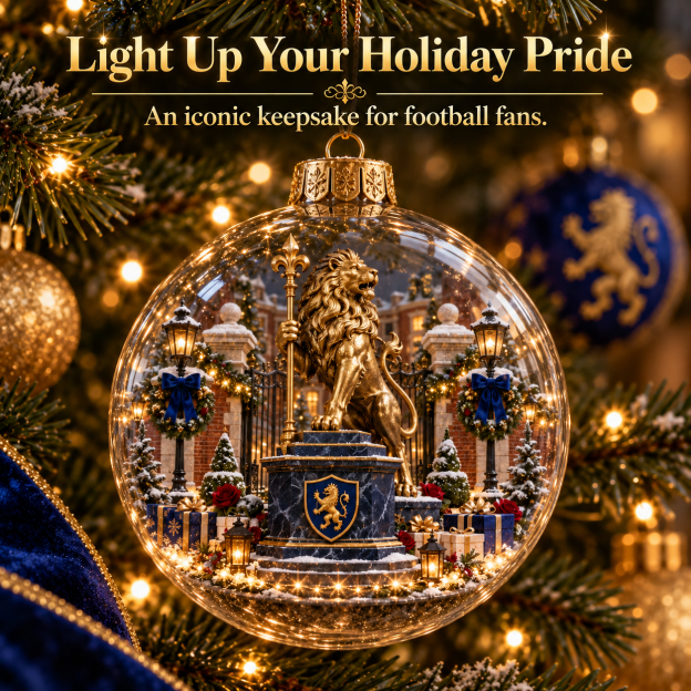 🎄Keep the Blue Flag Flying High Light-Up Football Heritage Diorama Ornament