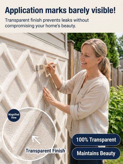 🚀 This aerospace-grade waterproofing agent uses a 99% high-concentrate formula. ⏱️ It penetrates deep into cracks and forms a protective film within minutes, ✨ dries completely invisibly, and 🏠 effortlessly stops water seepage on roofs and walls.