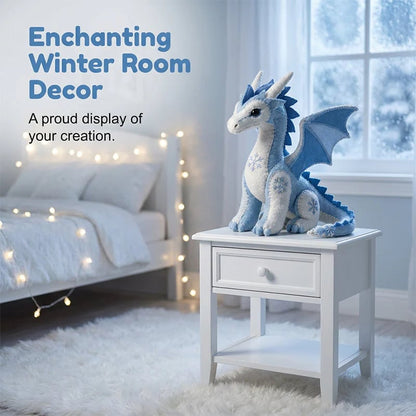 DIY Ice Dragon Felt Patchwork Kit Arctic Winter Guardian Sewing Set