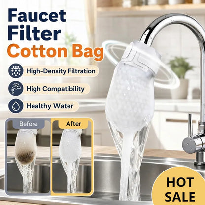 💧 100 Disposable Cotton Faucet Filter Bags with 10 Fastening Straps