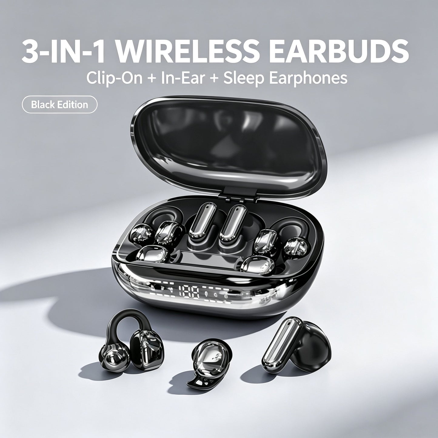 3-in-1 Bluetooth Wireless Earbuds with Chargeable Power Bank Case
