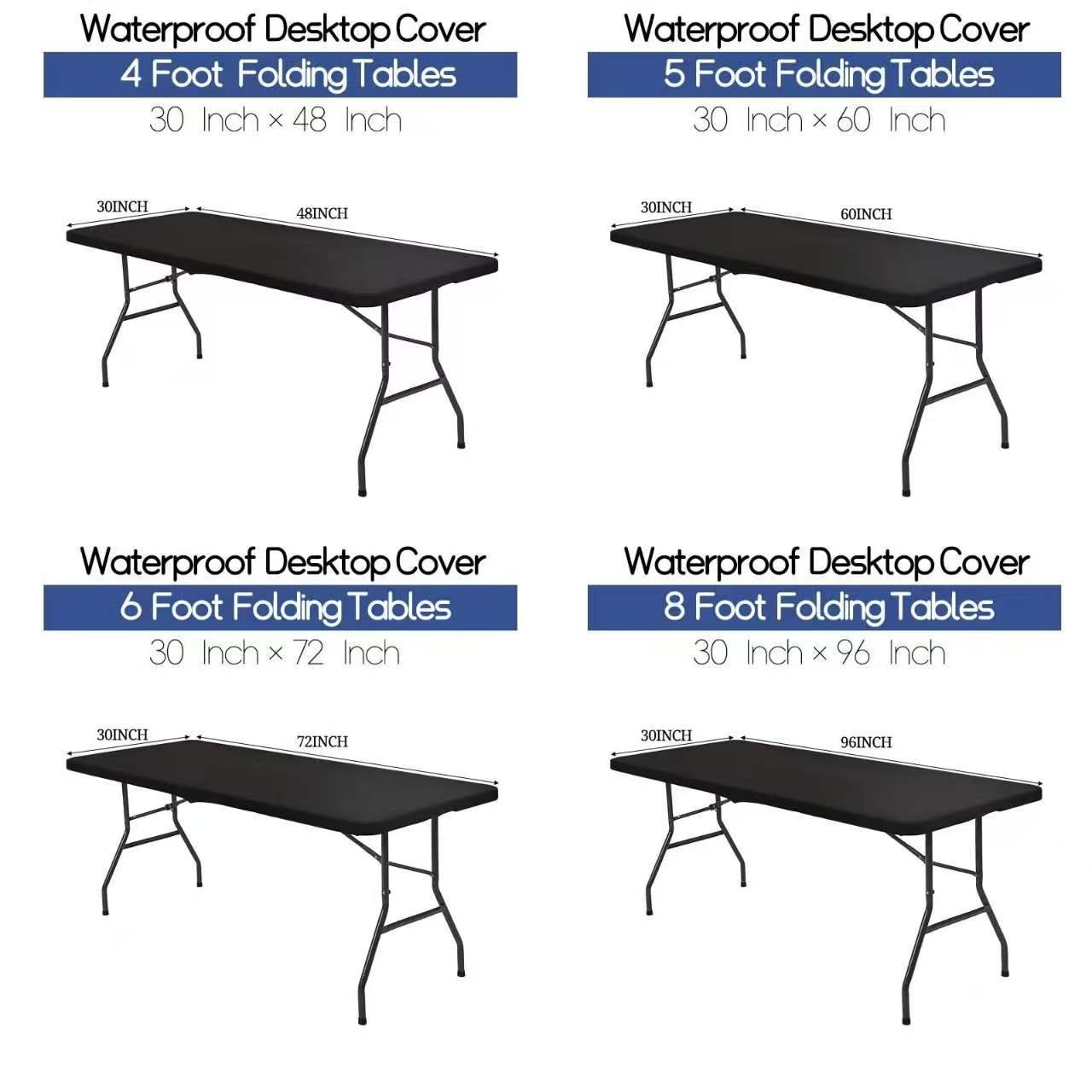 Pack Stretch Fabric Table Top Cap Cover, fits 4ft/6ft/8ft Tables