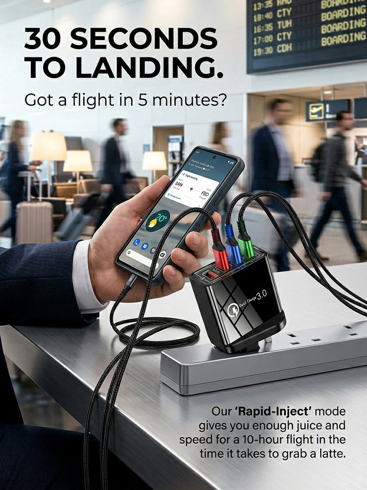 🔋4-Port GaN Charger | Save Battery Life | Fast Charge 4 Devices | Travel Friendly | 50% Off⚡