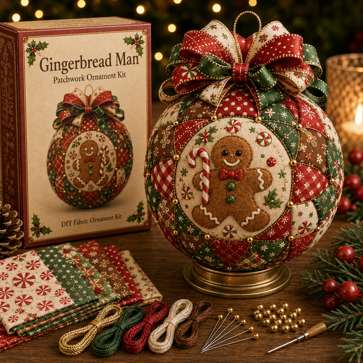 🎄 Christmas Classics Patchwork Ornament DIY Kit