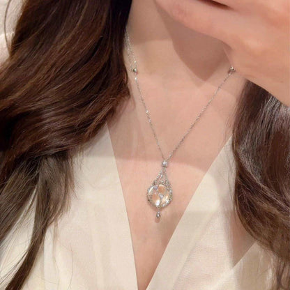 Celestial Crystal Cage Pendant Necklace