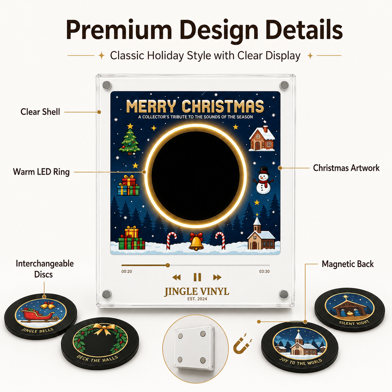 💽Christmas Magnetic Music Player Set Magnets for Refrigerator