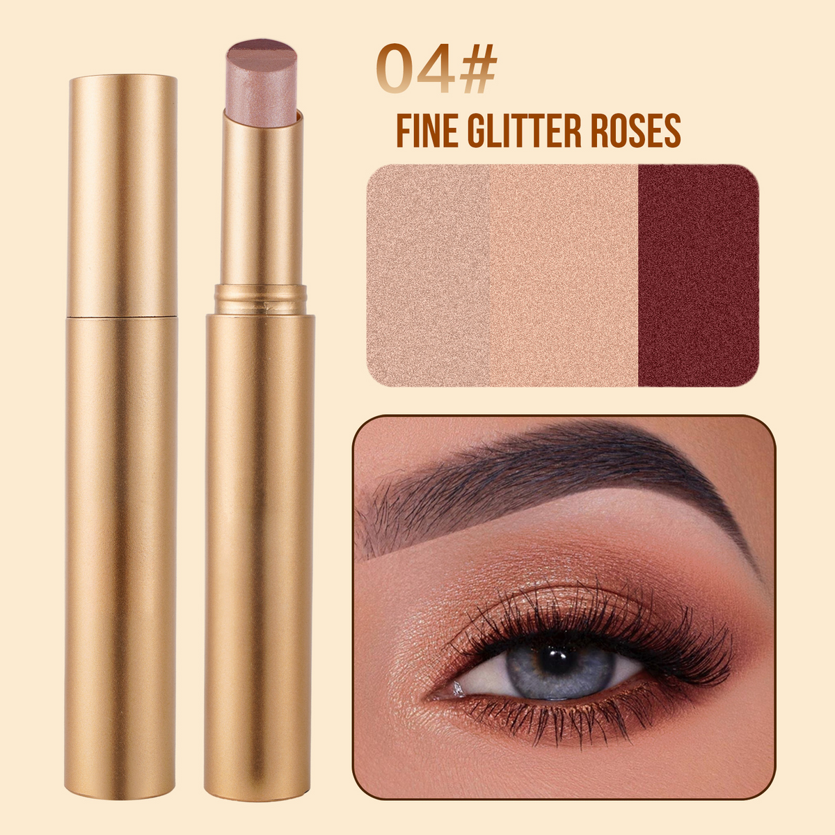 ✨ 3-in-1 Shimmer Eyeshadow Stick | One Swipe, Stunning Eyes 💖