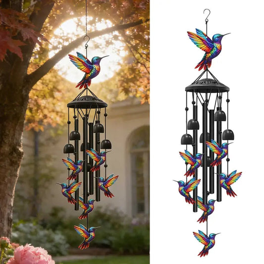 🔥Limited-time sale- 42 OFF🐦Vintage Colorful Hummingbird Wind Chime with Metal Tubes and Bells