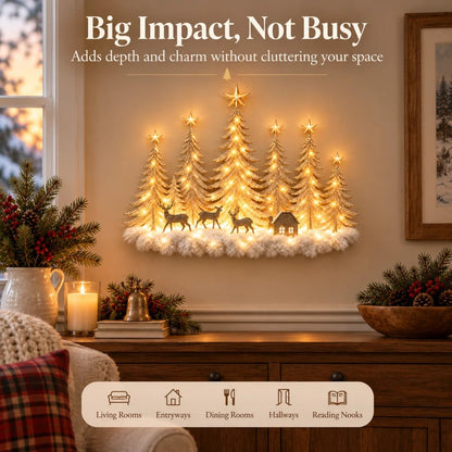 🎄Lighted Christmas Woodland Forest Wall Decor