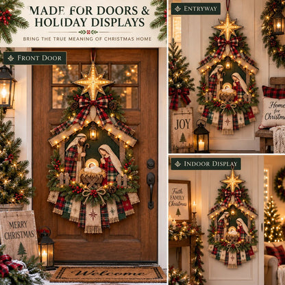 🔥Buy 2 Get 20% OFF🔥DIY Lighted Christmas Nativity Scene Door Hanging Kit 🎄