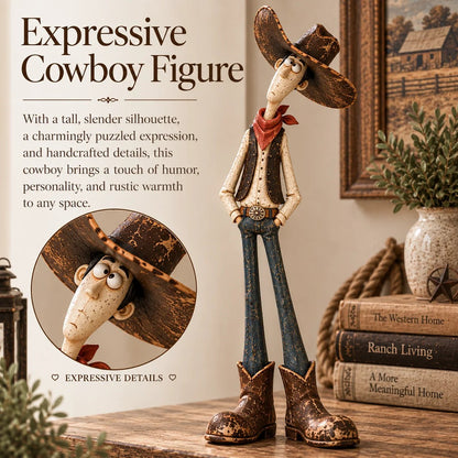 🔥🤠🐴 Whimsical Western Cowboy & Horse Figurine Duo 🌵