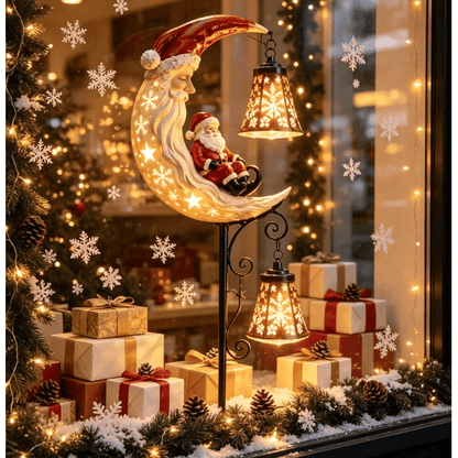 Santa’s Moonlight Lantern Solar Garden Stake