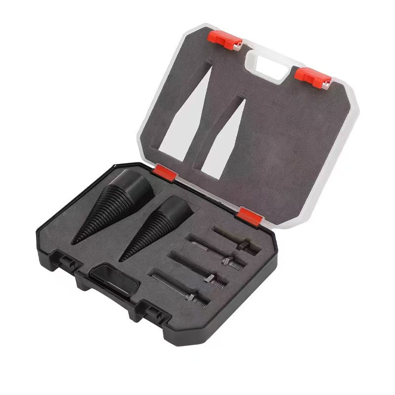 🪓 Titanium Wood Splitter | 6-Piece Drill Bit Set | Titanium Coated | Safe Axe Alternative | Protect Your Back⚡️