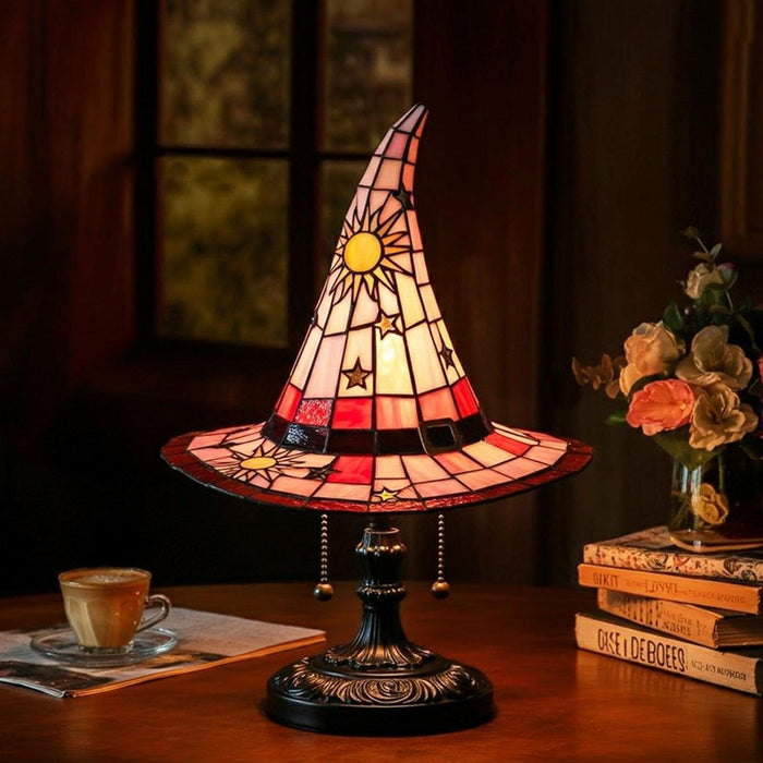 Red celestial witch hat lamp