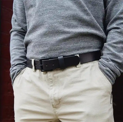 🔥100% Handmade Full-grain Buffalo Leather Belt (𝐉𝐚𝐤𝐞 𝐖𝐢𝐥𝐬𝐨𝐧 𝐇𝐚𝐧𝐝𝐦𝐚𝐝𝐞®) - BUY 2 FREE SHIPPING - Dark Brown / 32-36