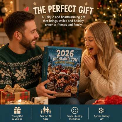 🎄🐮Highland Cow Advent Calendar 2026 – 24-Day Christmas Countdown with Cute Highland Cow Figurines