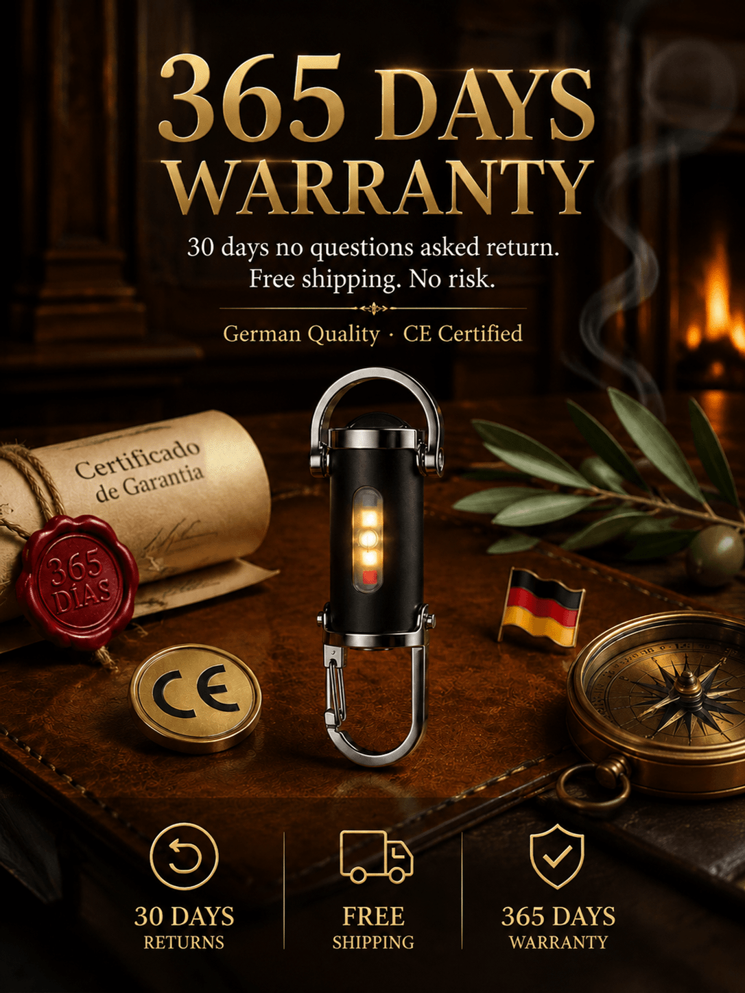 【3-in-1 Multifunction】SOS Emergency Light Flashlight