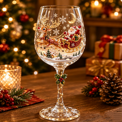 🎄🎁Christmas 3D Wine Glass Collection Gift Box Set