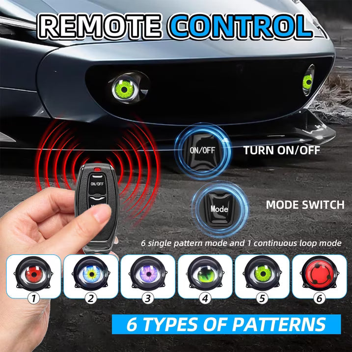 Demon Eye RGB Headlight Kit – Animated Iris Car Lighting Upgrade