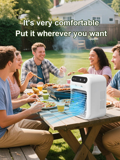 ❄️ 【The Ultimate Summer Energy-Saver (90% Savings)】 Wall-mountable, wireless, portable air cooler—rapid cooling with icy mist in just 3 seconds🧊