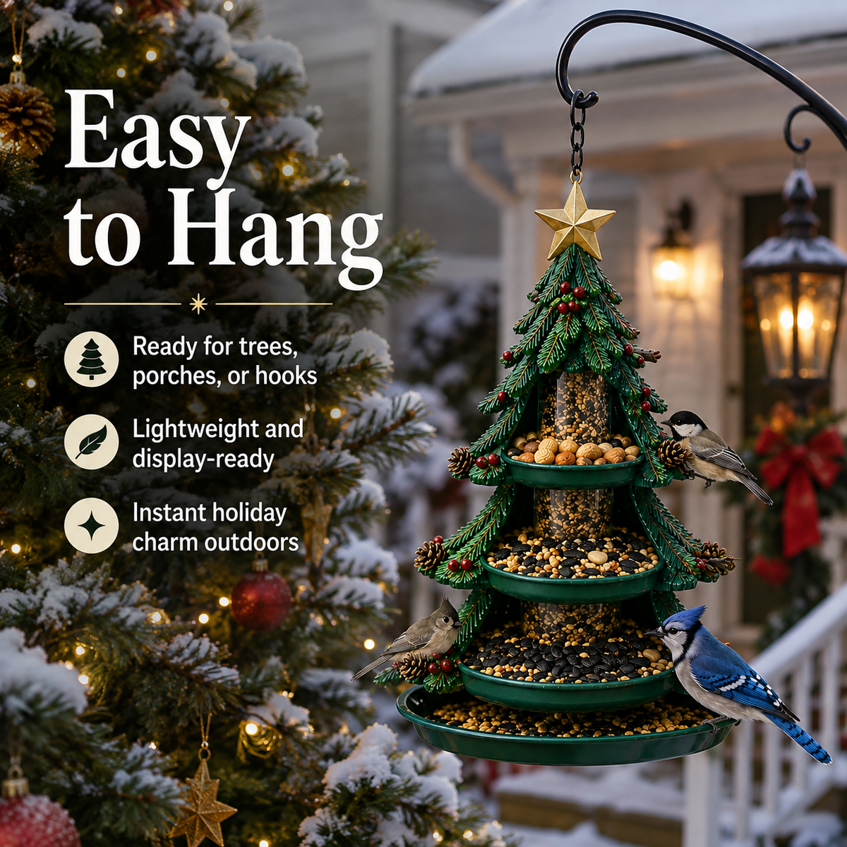 ⛄ Festive Christmas Hanging Bird Feeders – Weatherproof Wild Bird Care for Garden & Patio 🌲✨