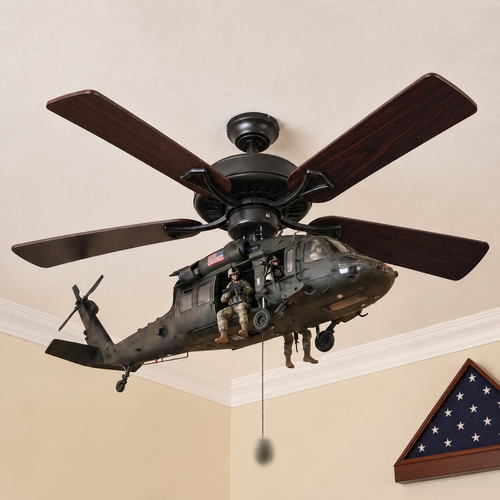 🔥 LAST DAY 50% OFF-🚁 Helicopter Ceiling Fan Decoration – Flying Aviation Display